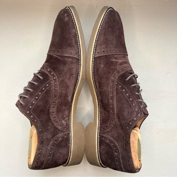 Mikekonos Other - Mikekonos Brown Suede Lace Up Oxford Shoes Men’s Size 10.5 Preppy Dress Casual